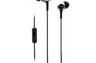 Sony MDR-EX255AP Wired in-Ear Headphones with Tangle Free Cable, 3.5mm Jack, Headset with Mic for Phone Calls and 1 Year Warranty – (Black)