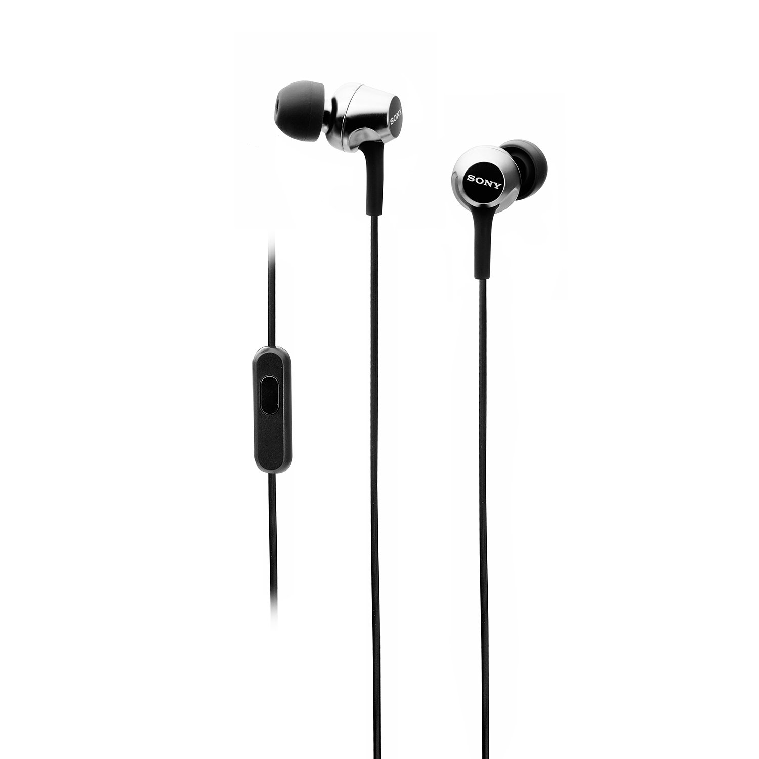 Sony MDR-EX255AP Wired in-Ear Headphones with Tangle Free Cable, 3.5mm Jack, Headset with Mic for Phone Calls and 1 Year Warranty – (Black)