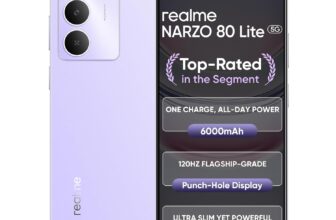 realme NARZO 80 Lite 5G (Crystal Purple, 4GB+128GB) | 6000mAh Long-Lasting Battery | MediaTek Dimensity 6300 5G | AI Assist | IP64 Rated Water & Dust Resistance | Military-Grade Durability